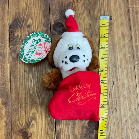 Vintage Acme Christmas Plush Dog Christmas Sak-Pak 1987 - Picture 3 of 6